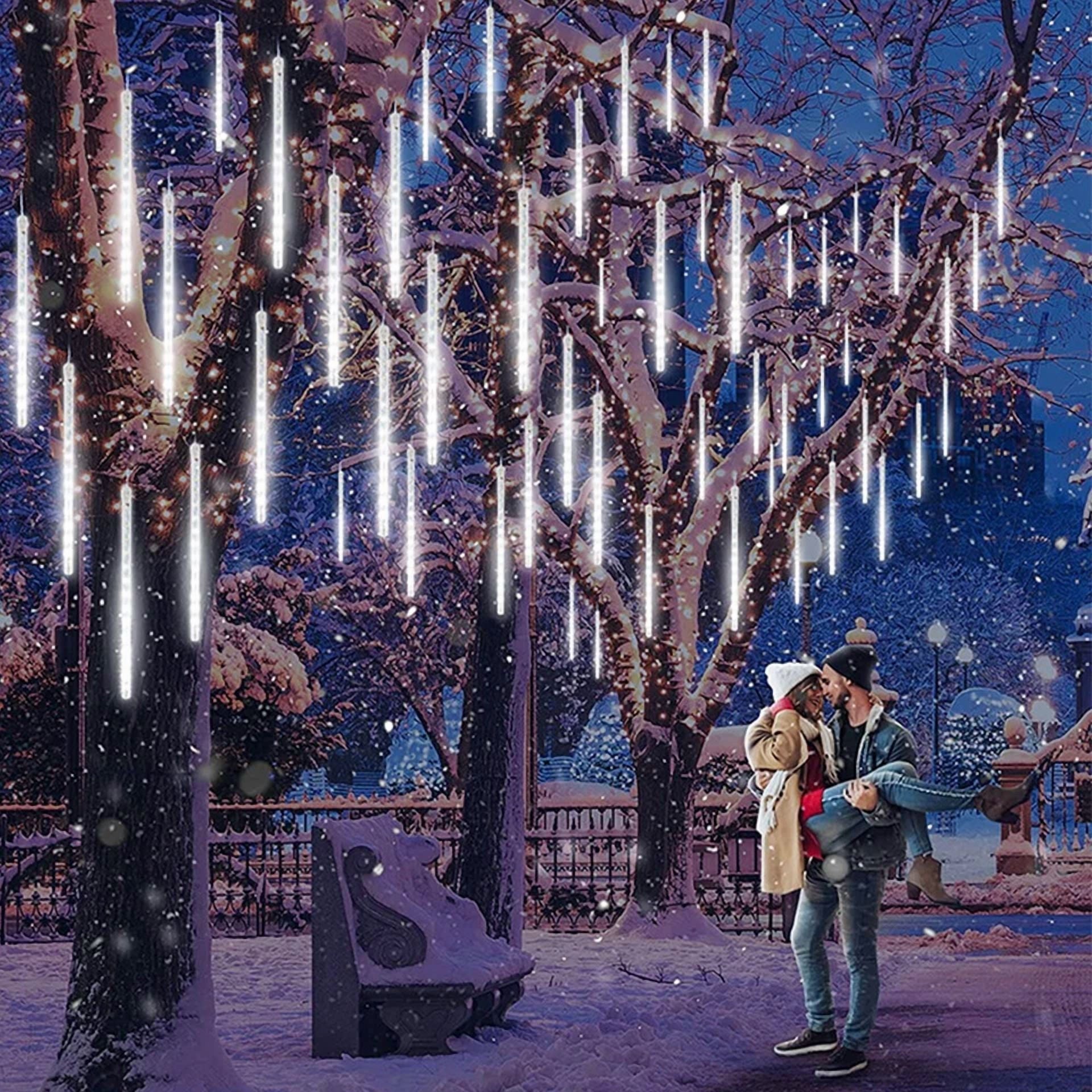 196 Led Outdoor Meteor Shower Lights Garden Tree String Light Xmas Party Decor