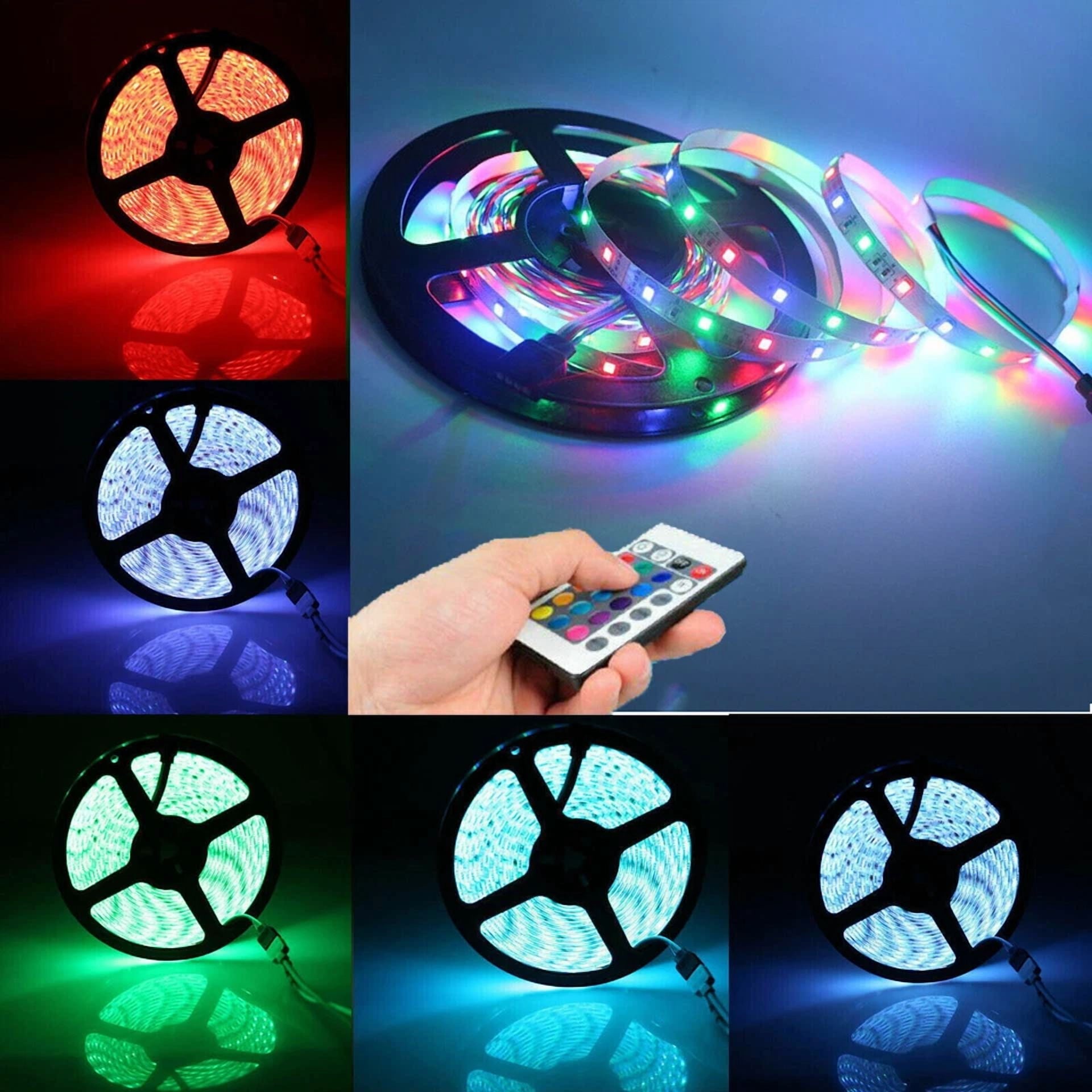16Ft Flexible 3528 Rgb Led Smd Strip Light Remote Fairy Lights Room Tv Party Bar