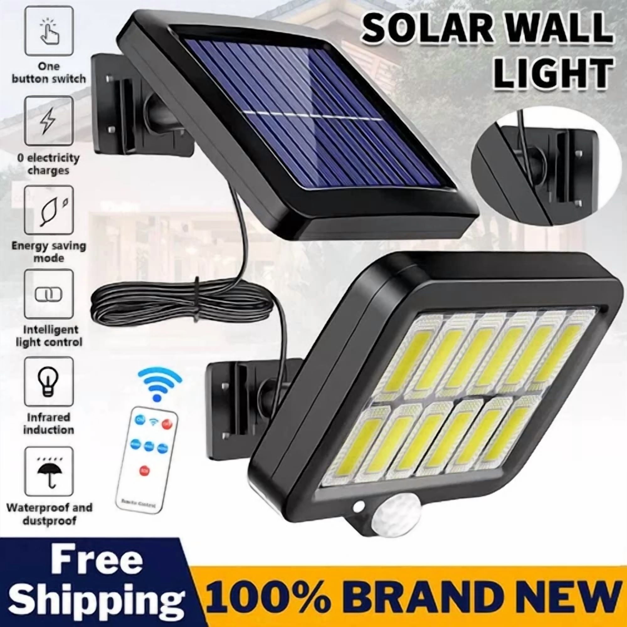 1200000Lm Led Solar Street Light Security Flood Lamp Motion Sensor Outdoor Wall