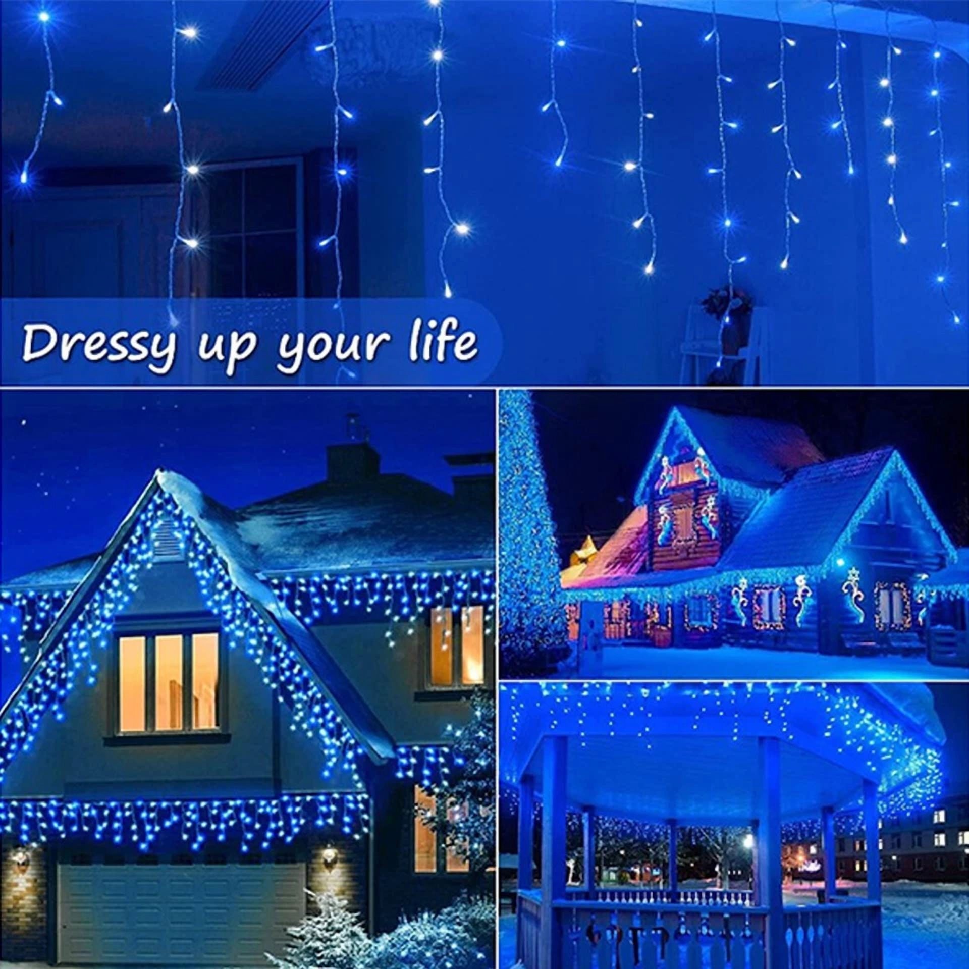 13Ft Led Fairy Icicle Light String Curtain Lights Christmas Party Decor Lights