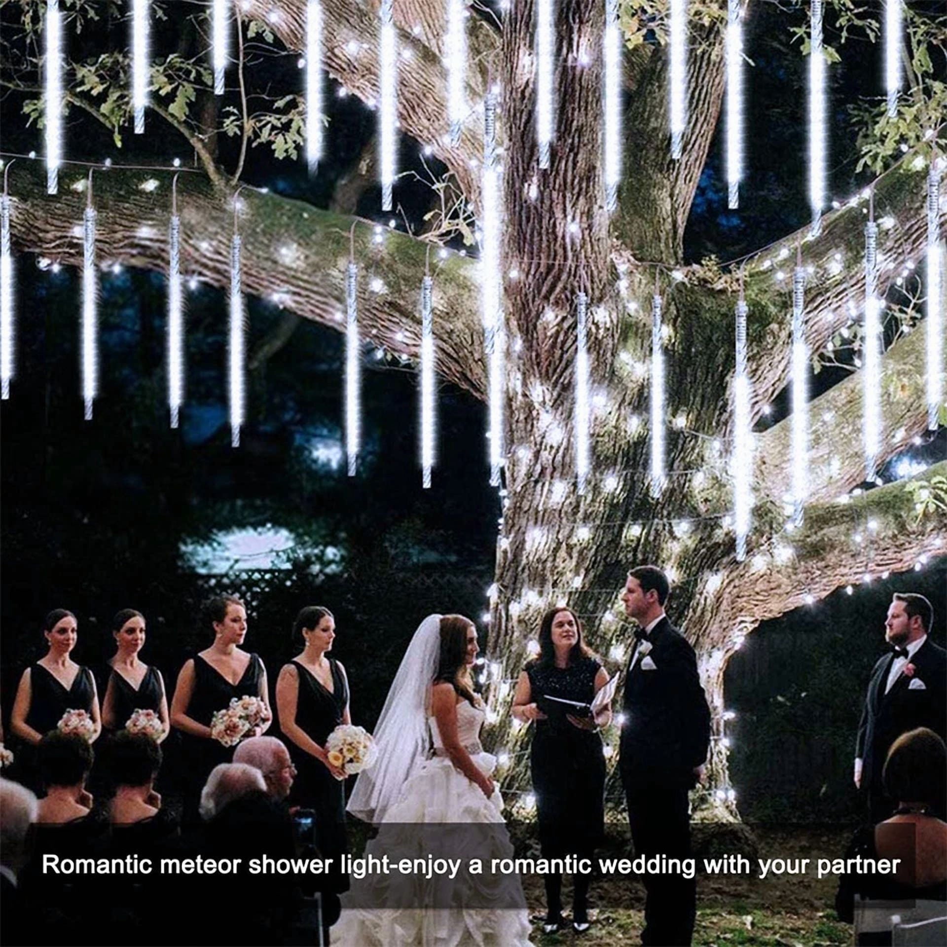 196 Led Outdoor Meteor Shower Lights Garden Tree String Light Xmas Party Decor