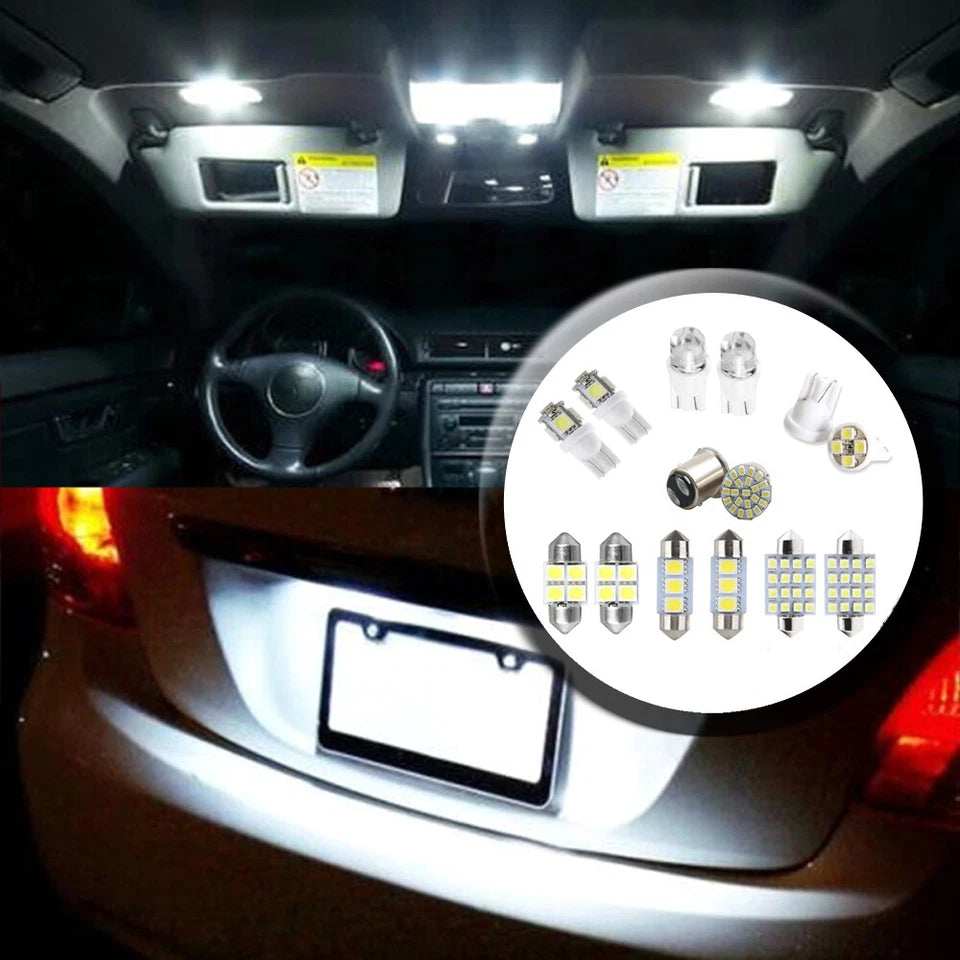 14X Led Interior Lights Bulbs Kit Dome License Plate Lamp Bulbs Car Accessories