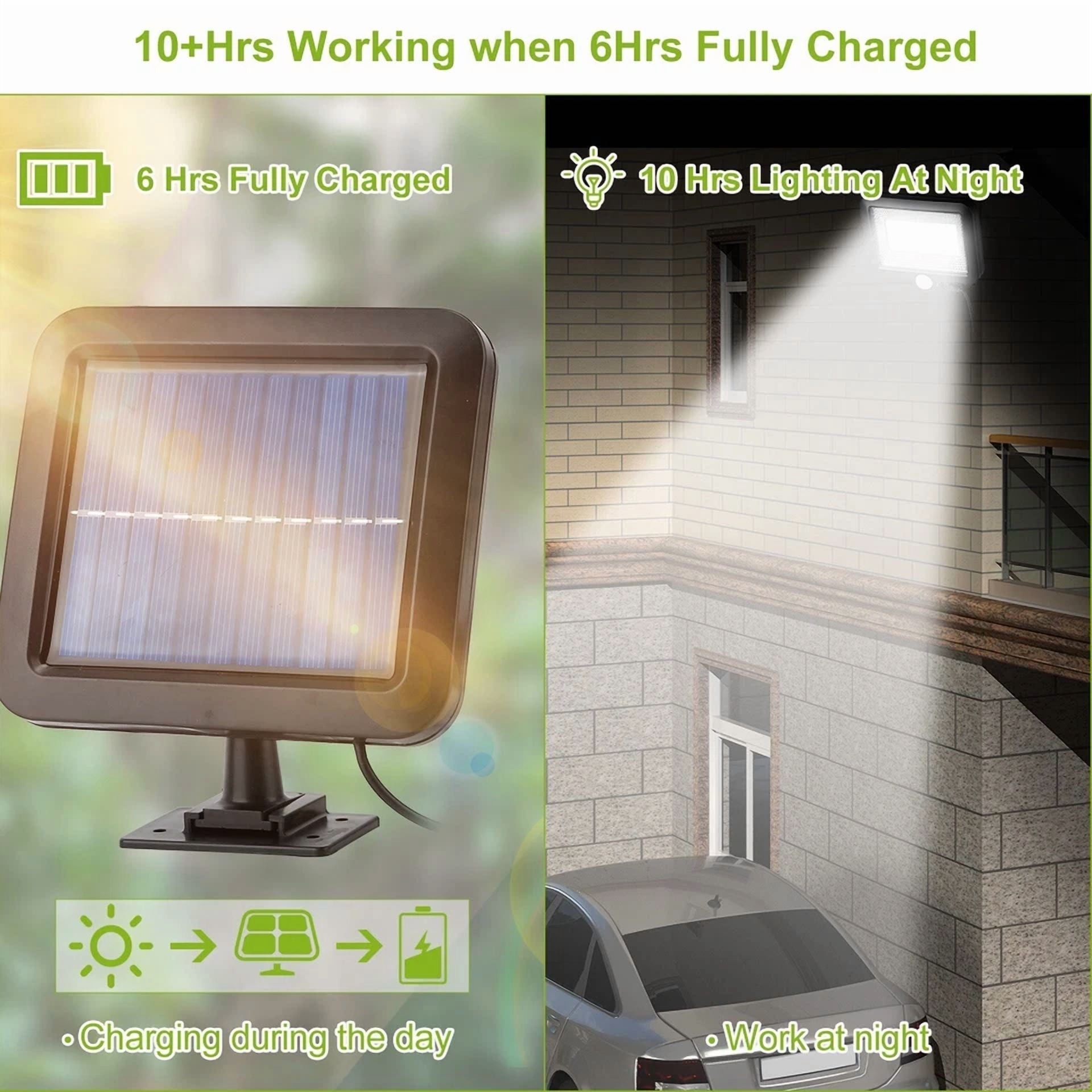 100 Led Solar Powered Wall Light Motion Sensor Outdoor Garden Flood Light Ip65