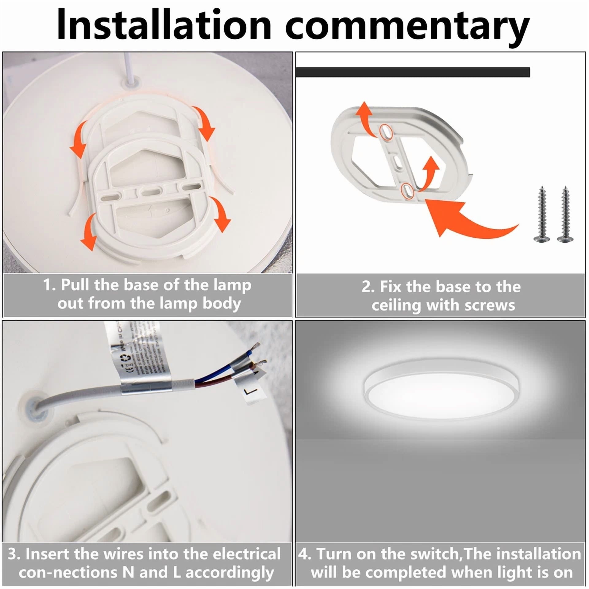 16W Led Ceiling Light Ultra Thin Flush Mount Kitchen Lamp Home Fixture 3000K Dhl