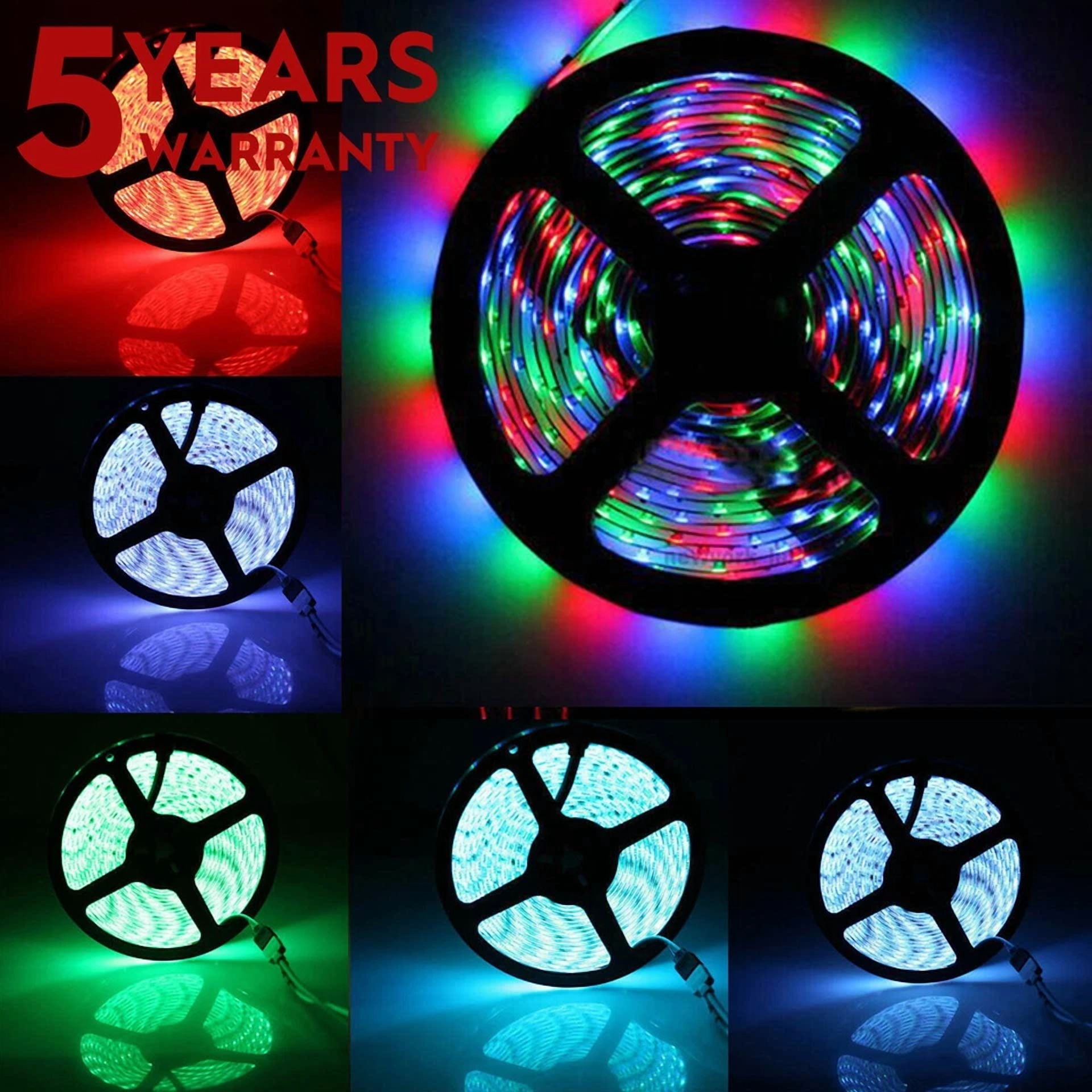 16.4Ft 2835 Super Bright Waterproof Rgb Color Led Strip Light Dc12V 2A W/5M Tape